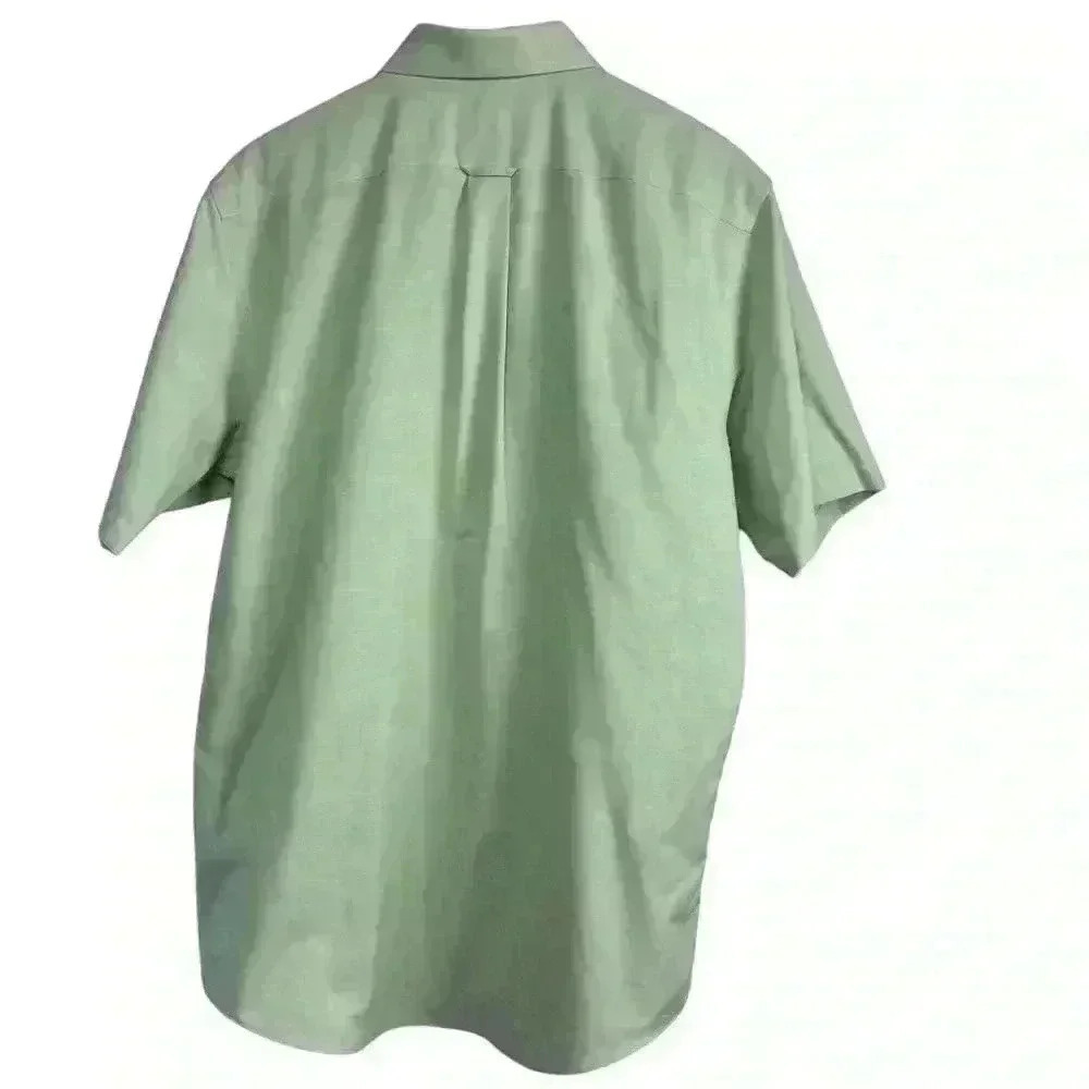 Stafford Essentials Cotton Blend Oxford Green Classic Fit | Size 16 1/2 - Picture 2 of 7